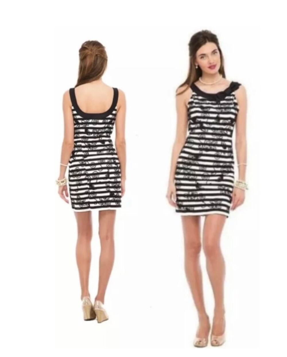 Lilly Pulitzer Phoenix Black Swizzle Stripe Dress Sz 6